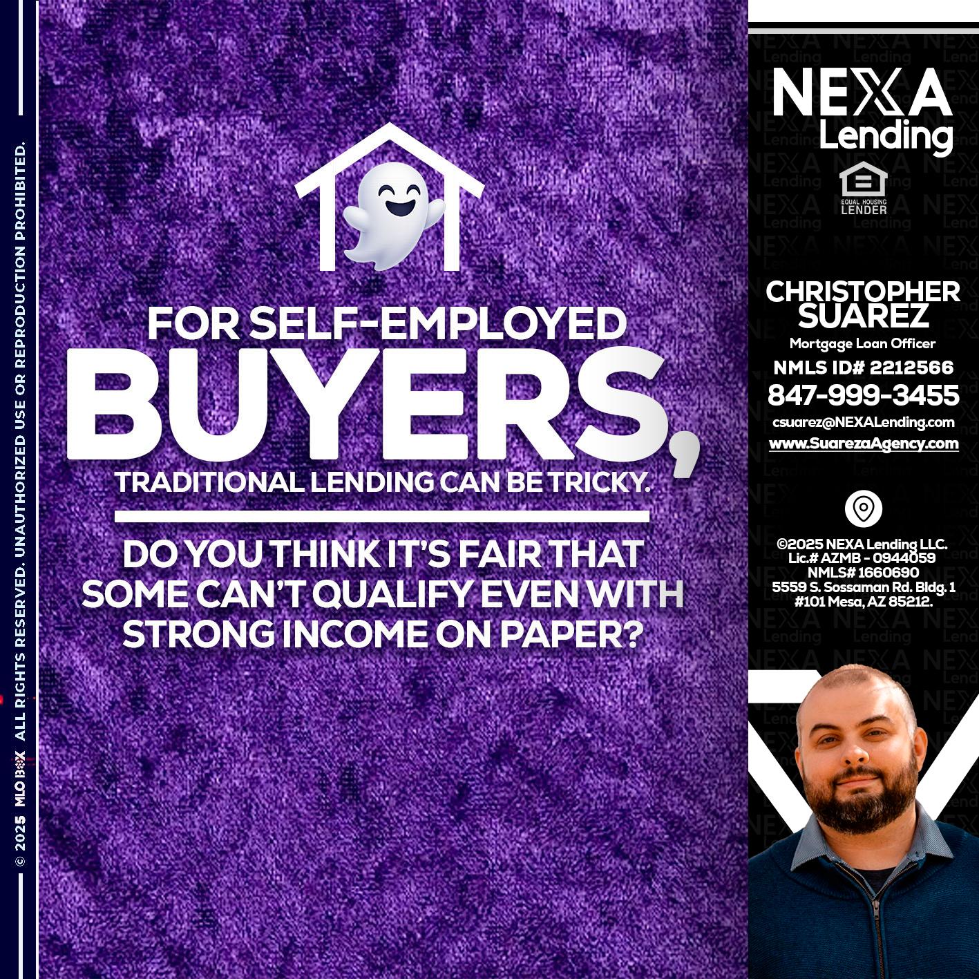 for self employed - Christopher Suarez -Mortgage Loan Officer Coach
