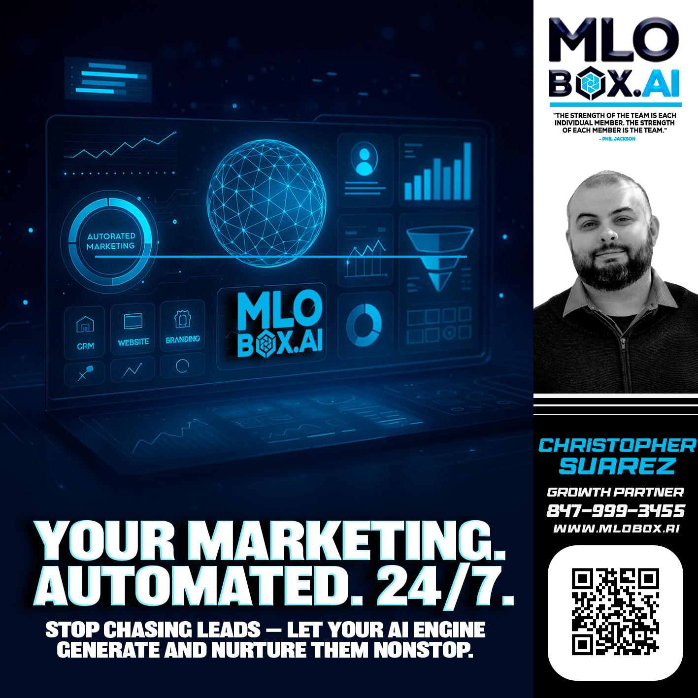 your marketing team - Christopher Suarez -Mortgage Loan Officer Coach