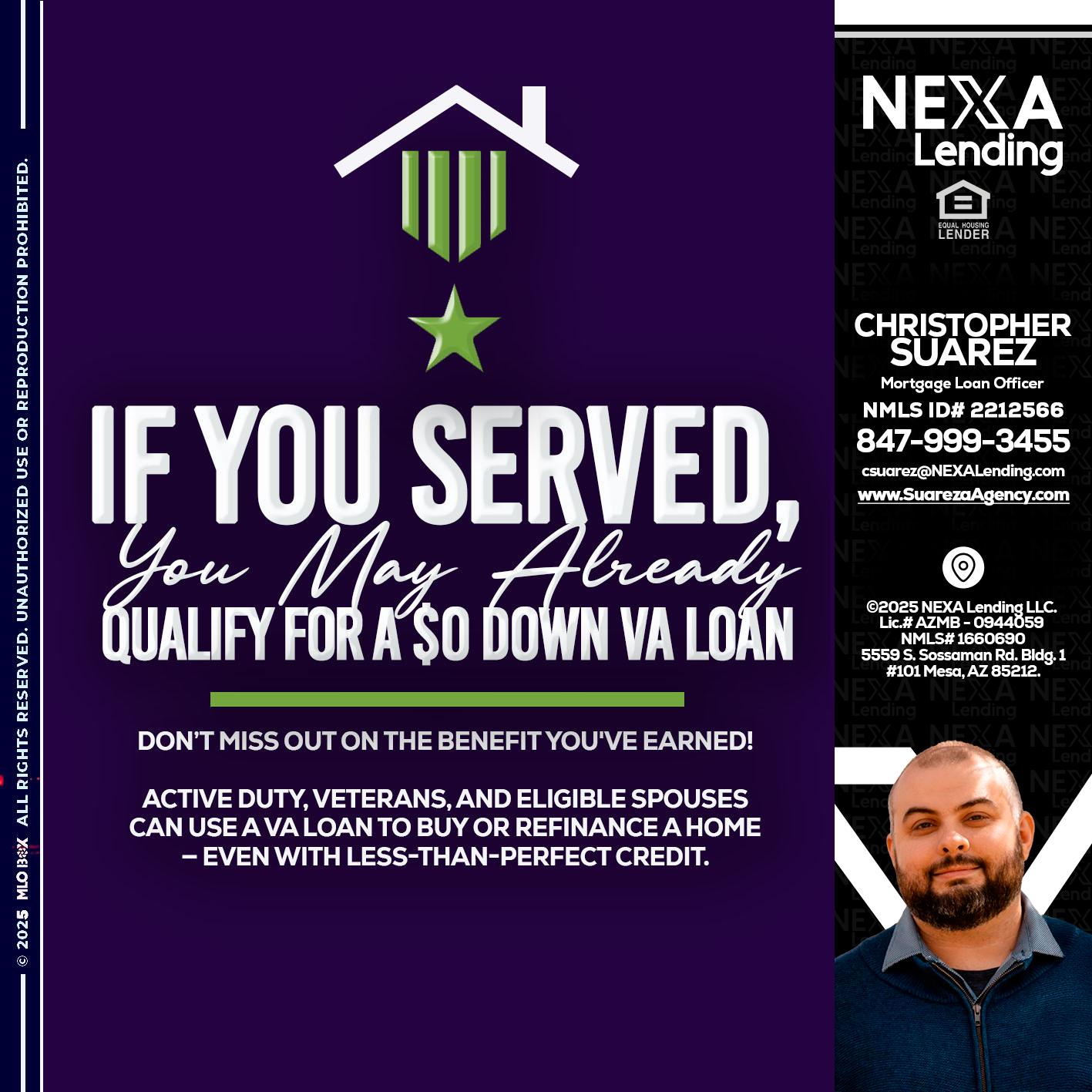 IF YOU SERVED - Christopher Suarez -Mortgage Loan Officer Coach