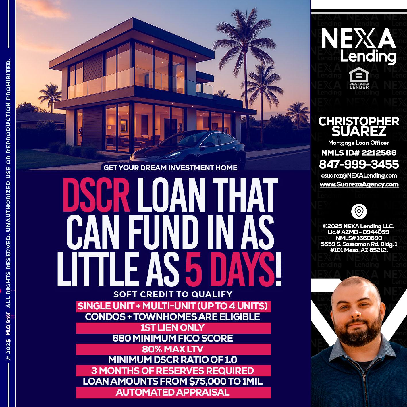 DSCR - Christopher Suarez -Mortgage Loan Officer Coach