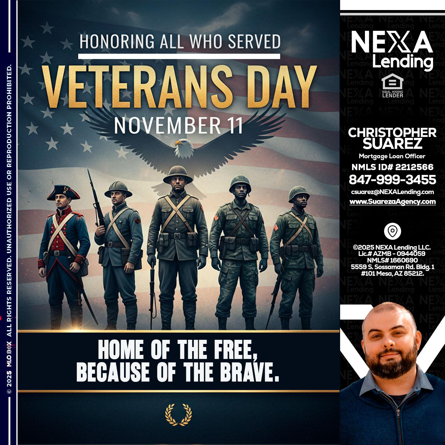 Veterans Day - Christopher Suarez -Mortgage Loan Officer Coach