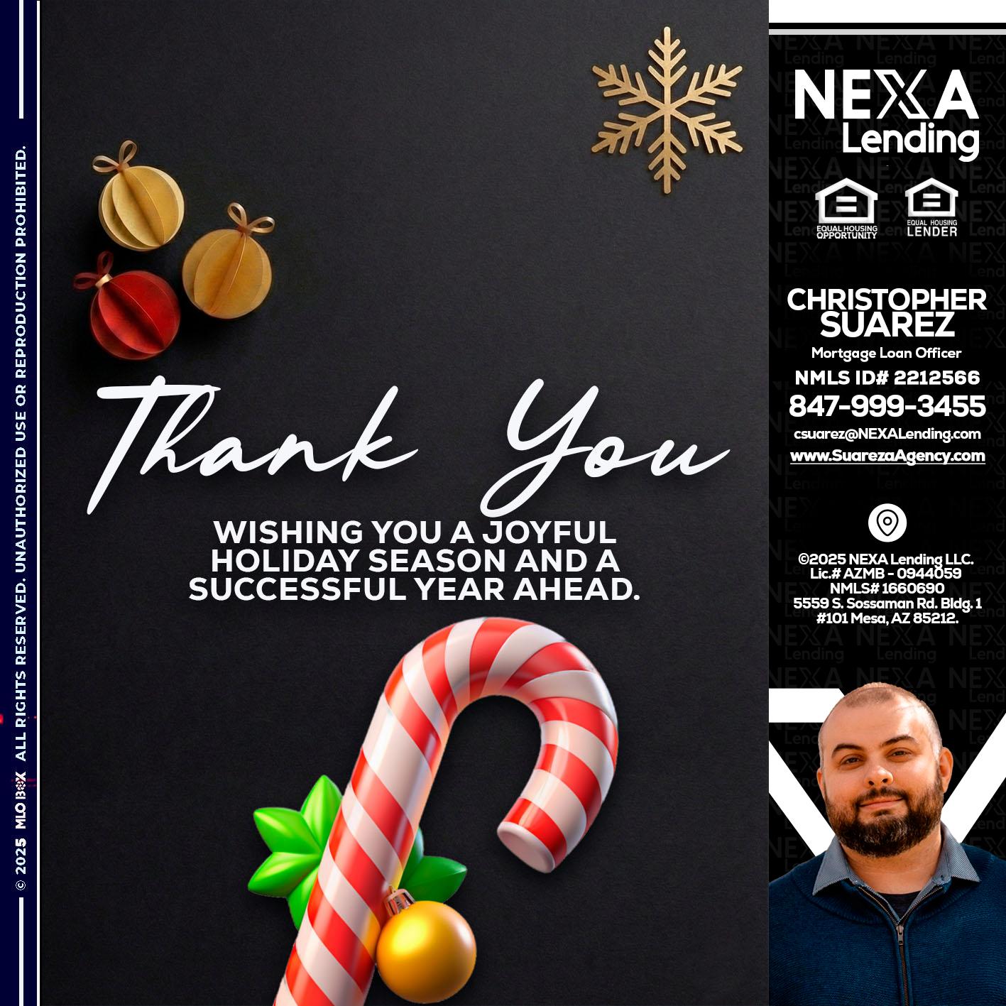 THANK YOU - Christopher Suarez -Mortgage Loan Officer Coach