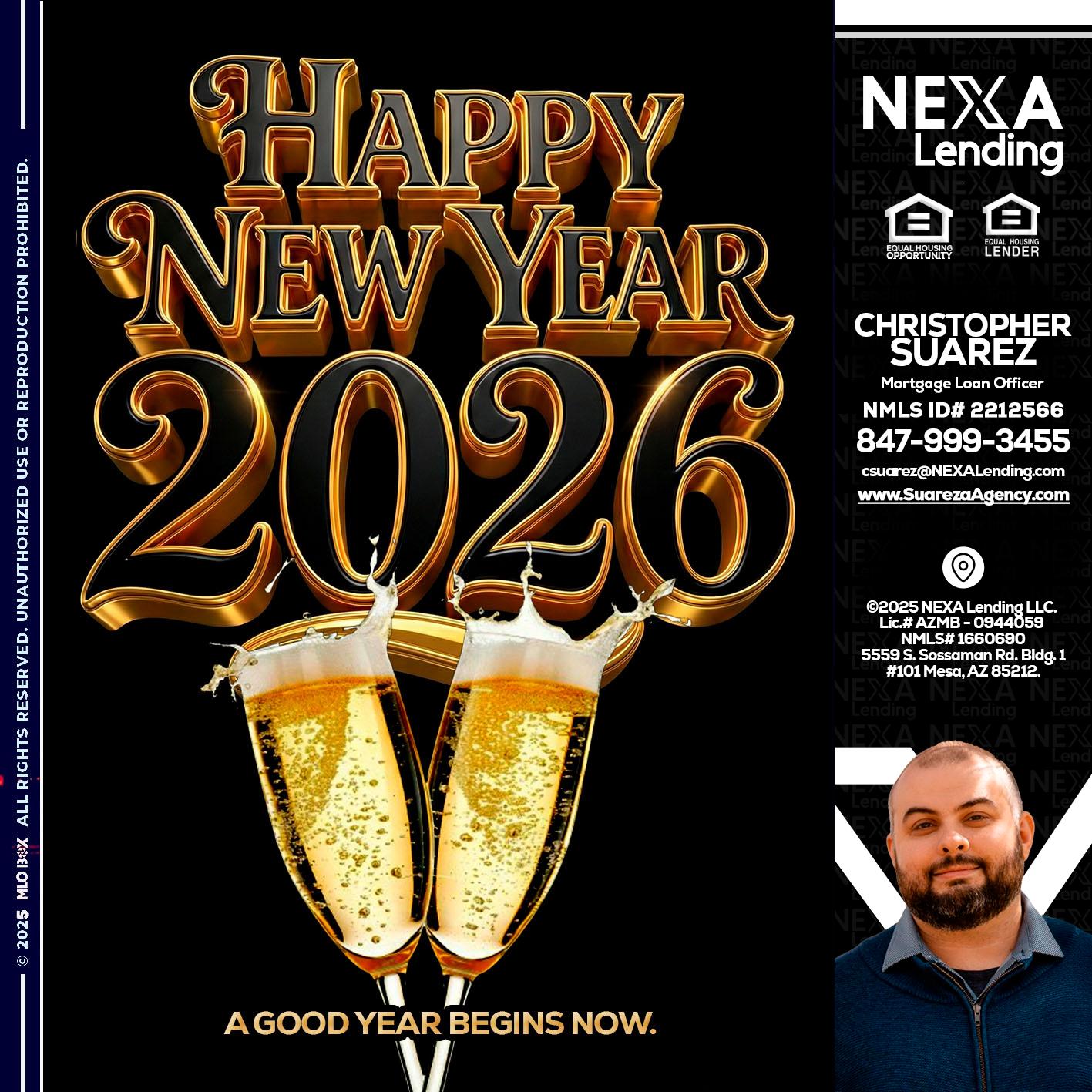 happy new year 2026 - Christopher Suarez -Mortgage Loan Officer Coach
