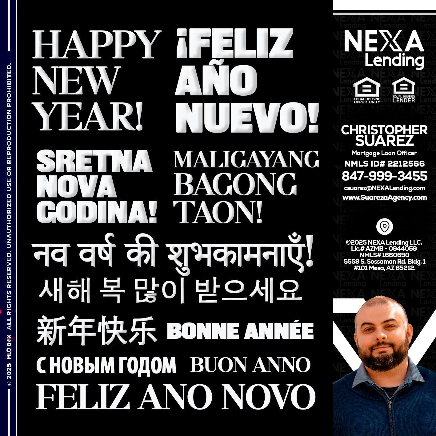 HAPPY NEW YEAR - Christopher Suarez -Mortgage Loan Officer Coach