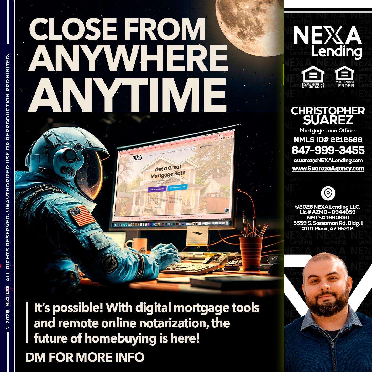 close from - Christopher Suarez -Mortgage Loan Officer Coach