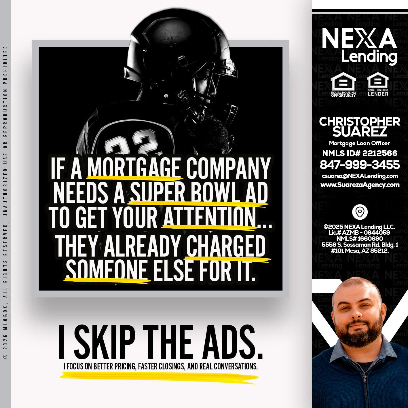 if a mortgage ad - Christopher Suarez -Mortgage Loan Officer Coach