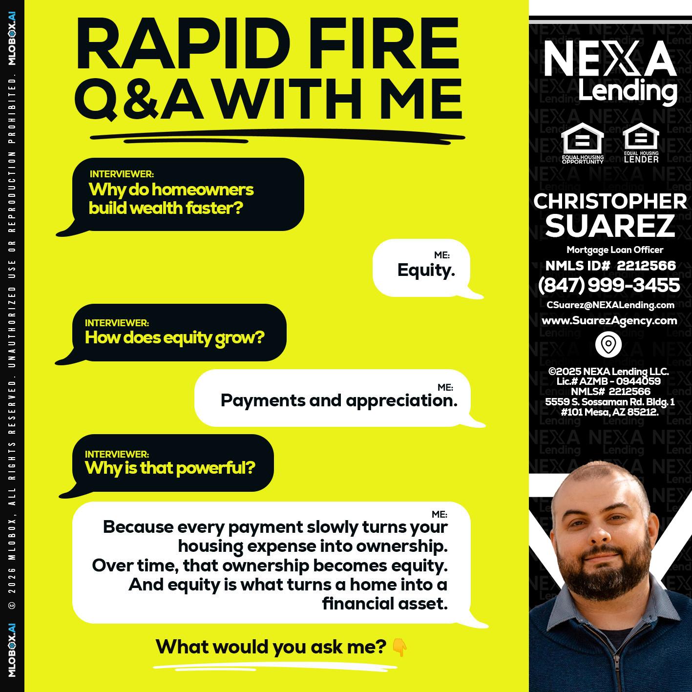 RAPID FIRE Q&A - Christopher Suarez -Mortgage Loan Officer Coach