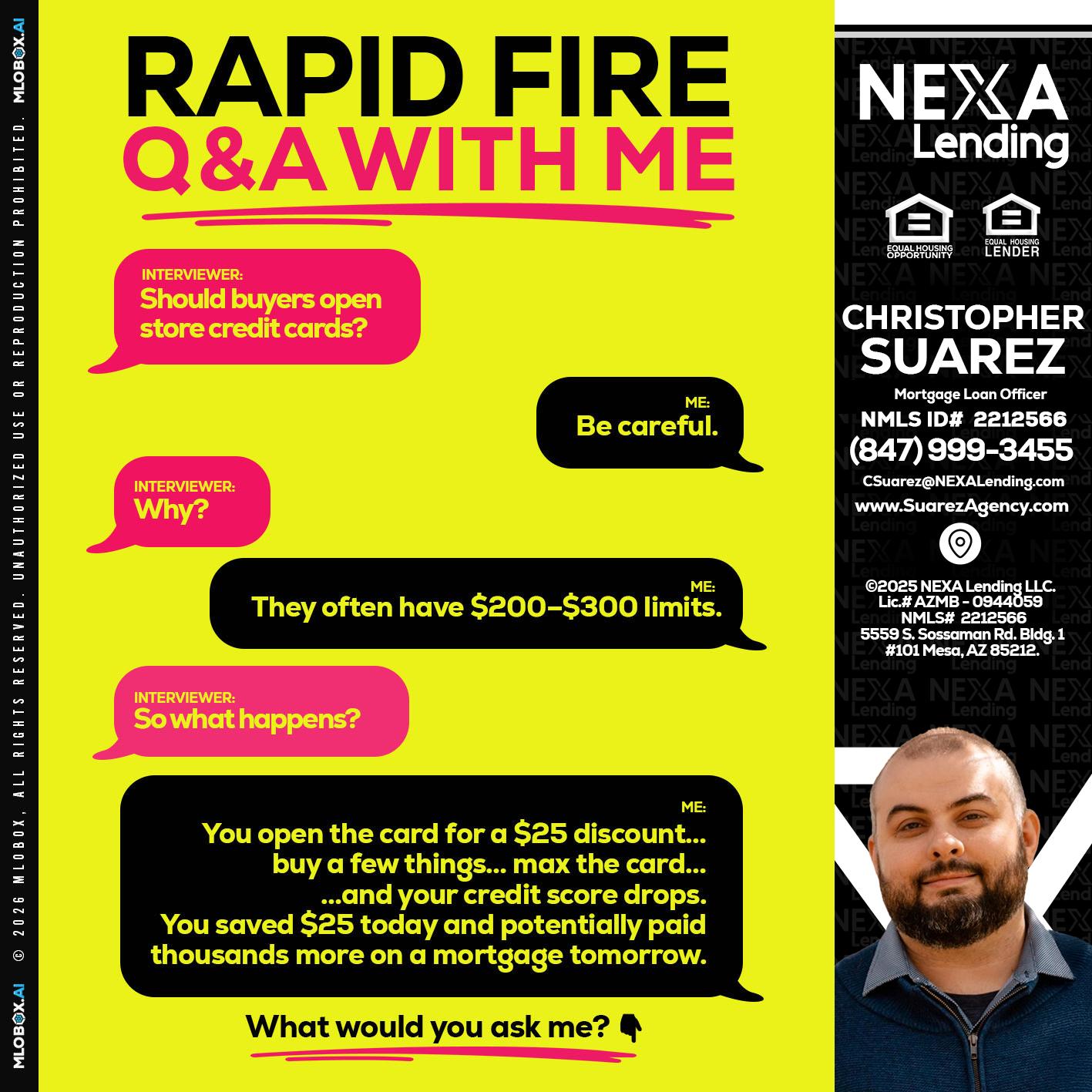 RAPID FIRE Q&A - Christopher Suarez -Mortgage Loan Officer Coach