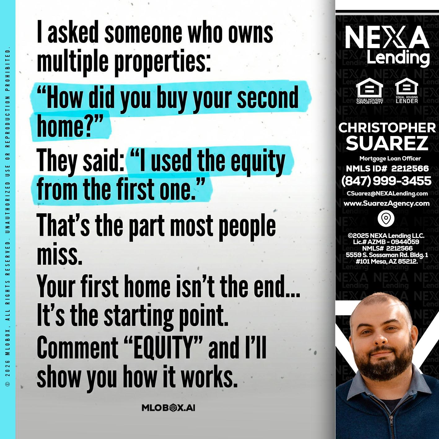 I asked someone - Christopher Suarez -Mortgage Loan Officer Coach