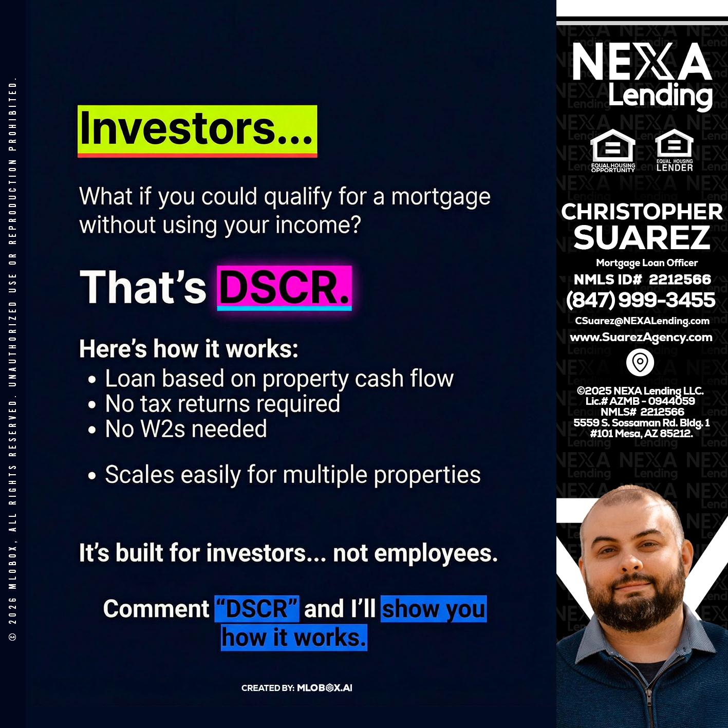 INVESTORS - Christopher Suarez -Mortgage Loan Officer Coach