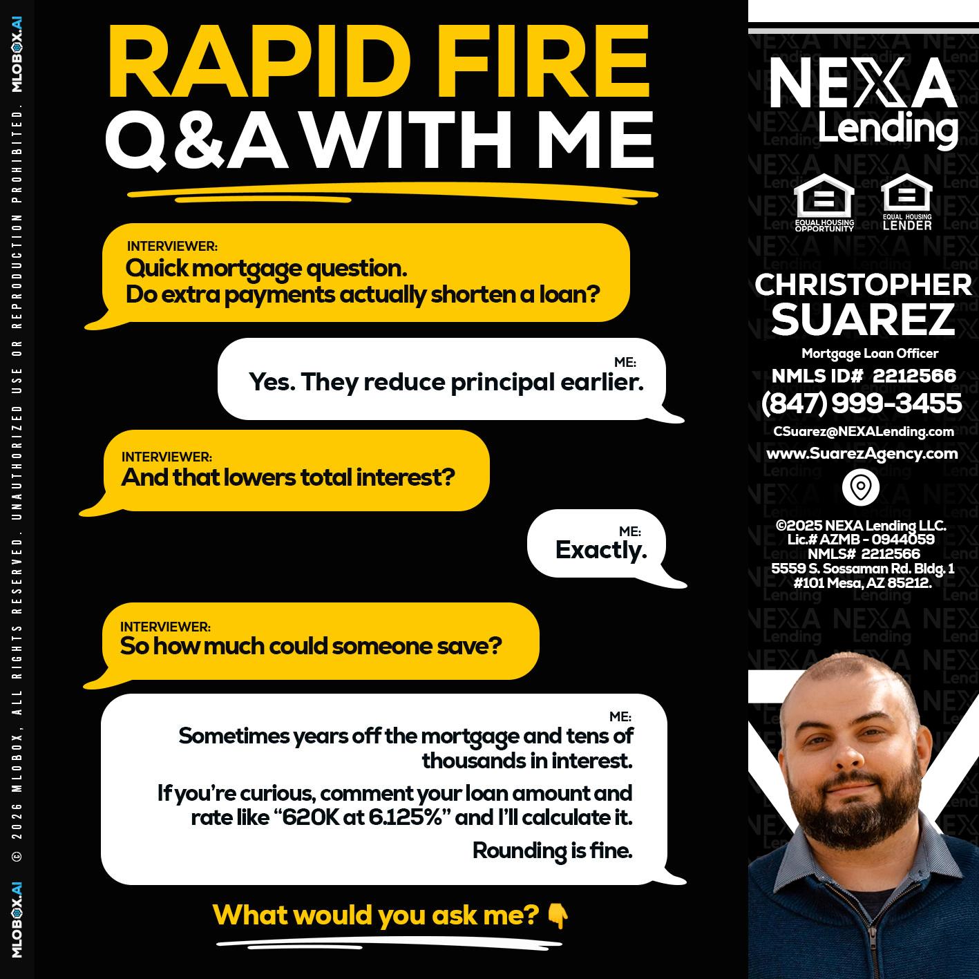 RAPID FIRE QA - Christopher Suarez -Mortgage Loan Officer Coach