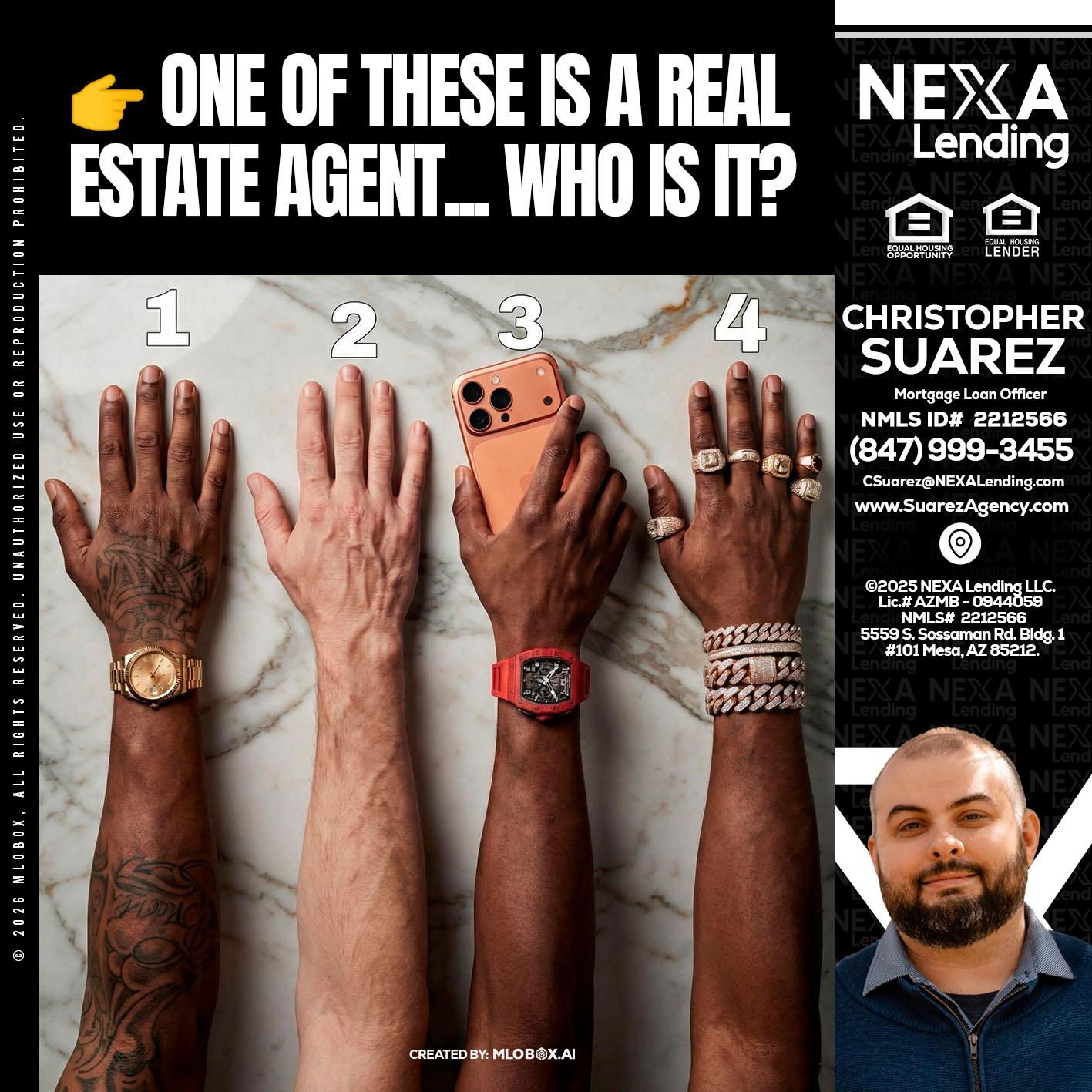 ONE OF THESE - Christopher Suarez -Mortgage Loan Officer Coach