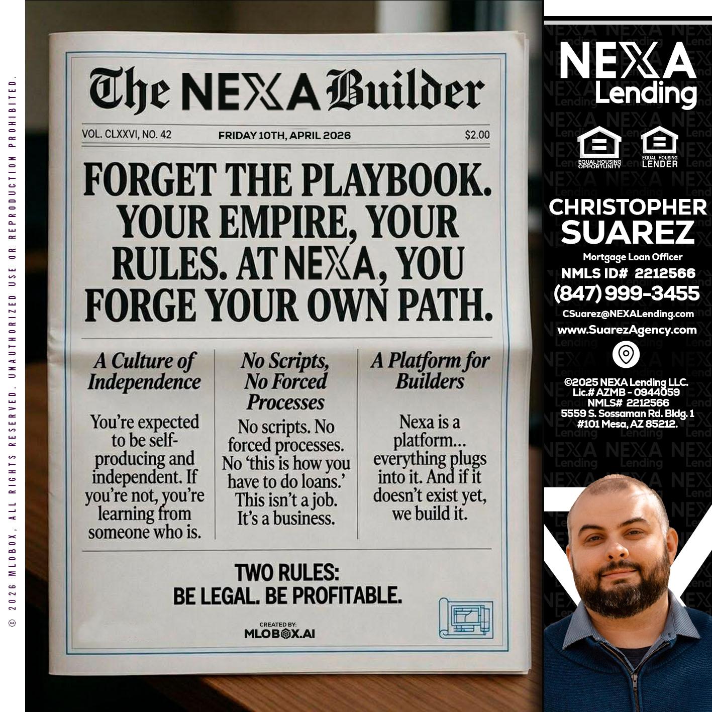THE NEXA BUILDER - Christopher Suarez -Mortgage Loan Officer Coach