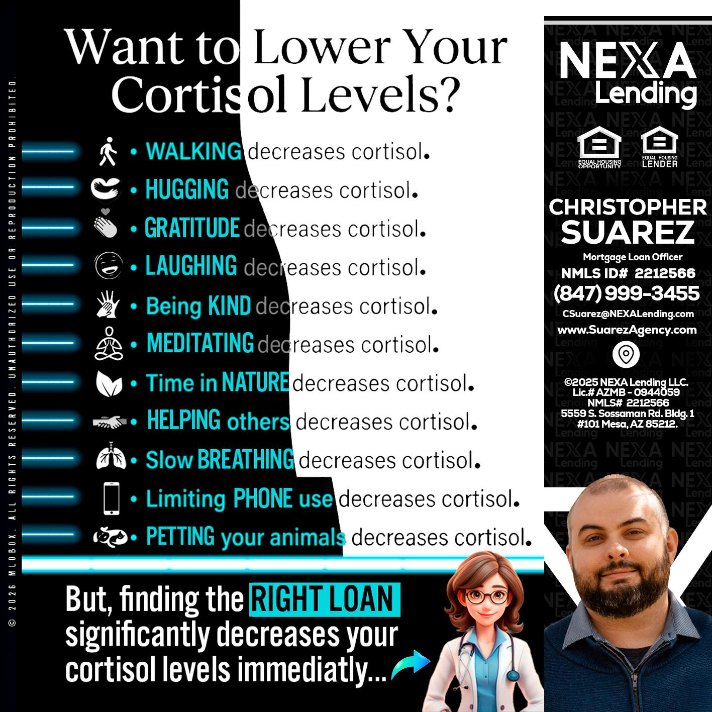 Want to lower Your Cortisol Levels? - Christopher Suarez -Mortgage Loan Officer Coach