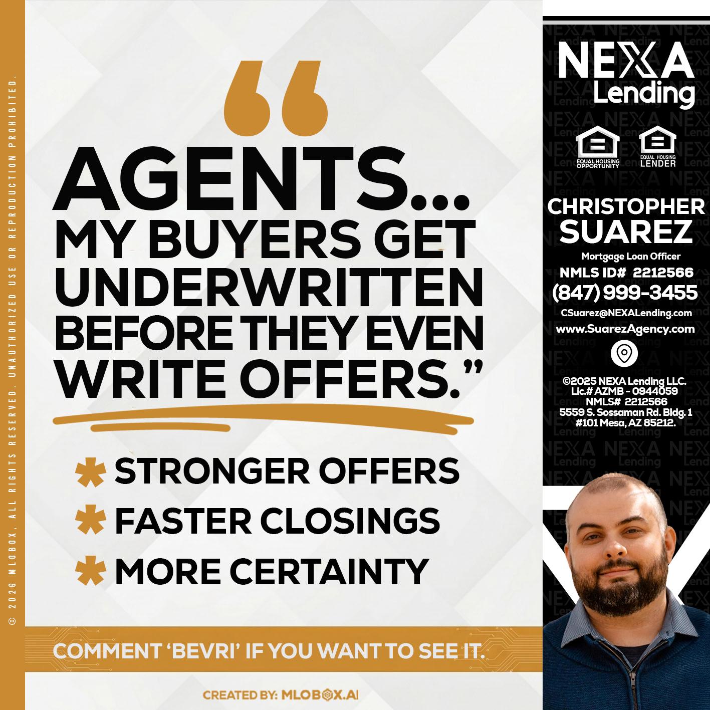 agents - Christopher Suarez -Mortgage Loan Officer Coach