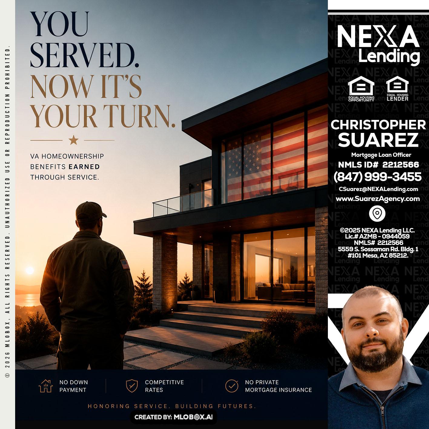 YOU SERVED - Christopher Suarez -Mortgage Loan Officer Coach
