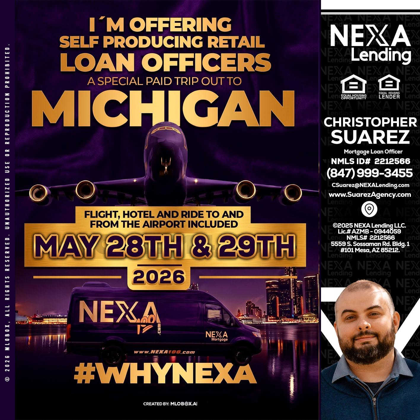 MICHIGAN - Christopher Suarez -Mortgage Loan Officer Coach
