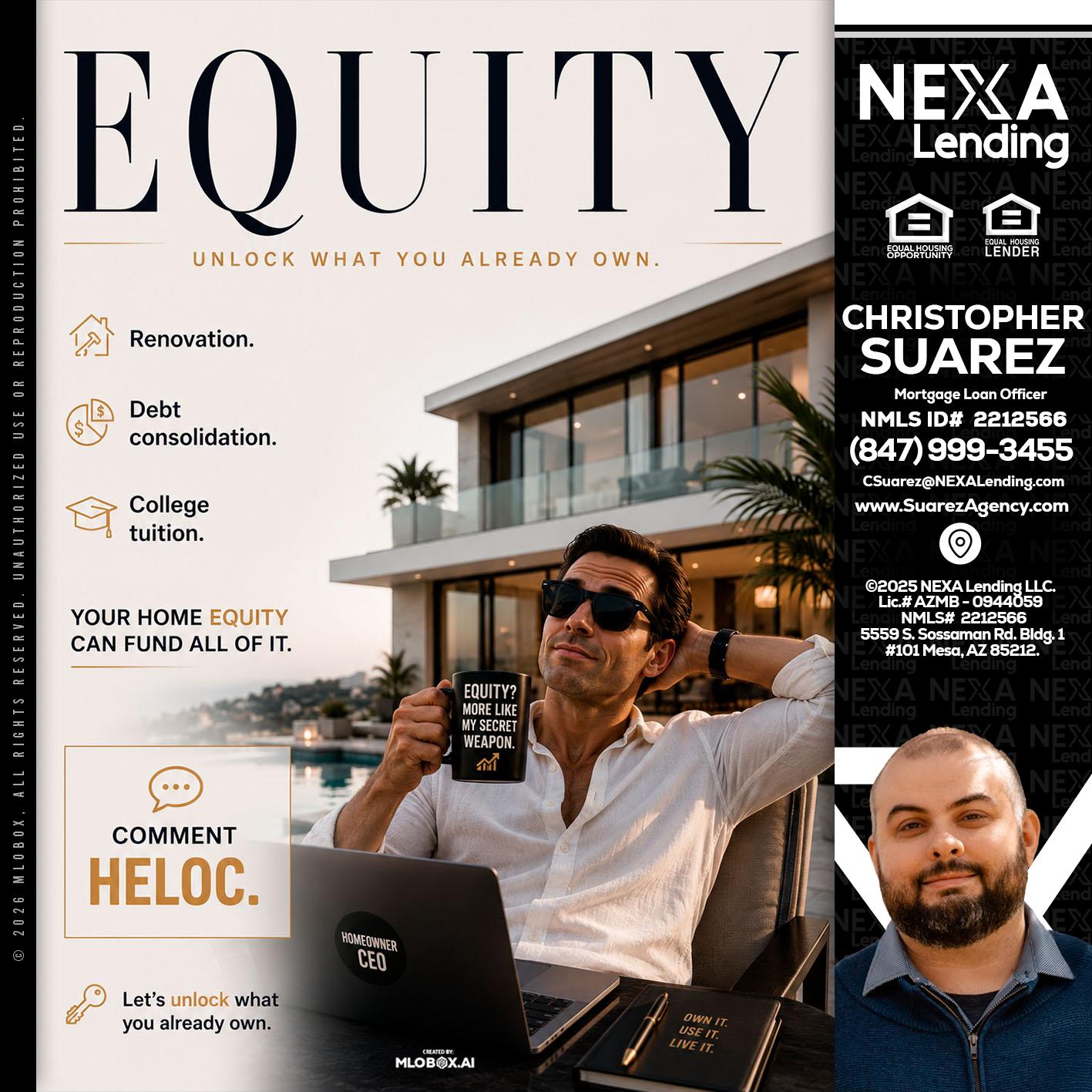 EQUITY - Christopher Suarez -Mortgage Loan Officer Coach