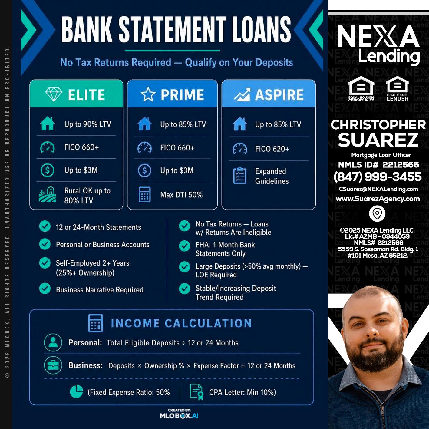 BANK STATEMENT - Christopher Suarez -Mortgage Loan Officer Coach