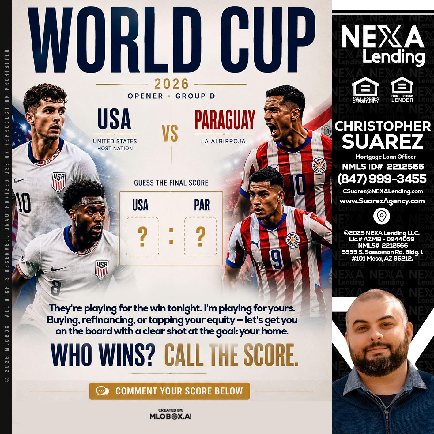 WORLD CUP 2026 - Christopher Suarez -Mortgage Loan Officer Coach