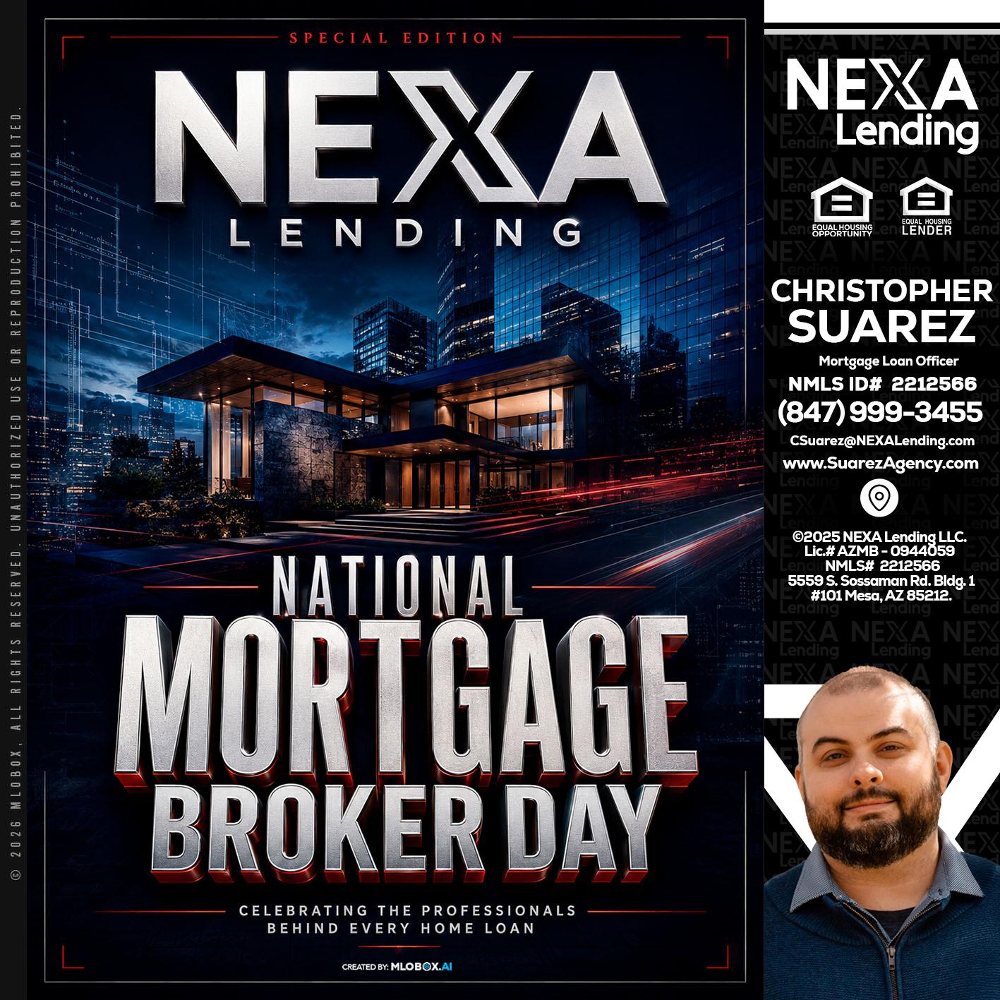 NATIONAL MORTGAGE BROKER DAY - Christopher Suarez -Mortgage Loan Officer Coach