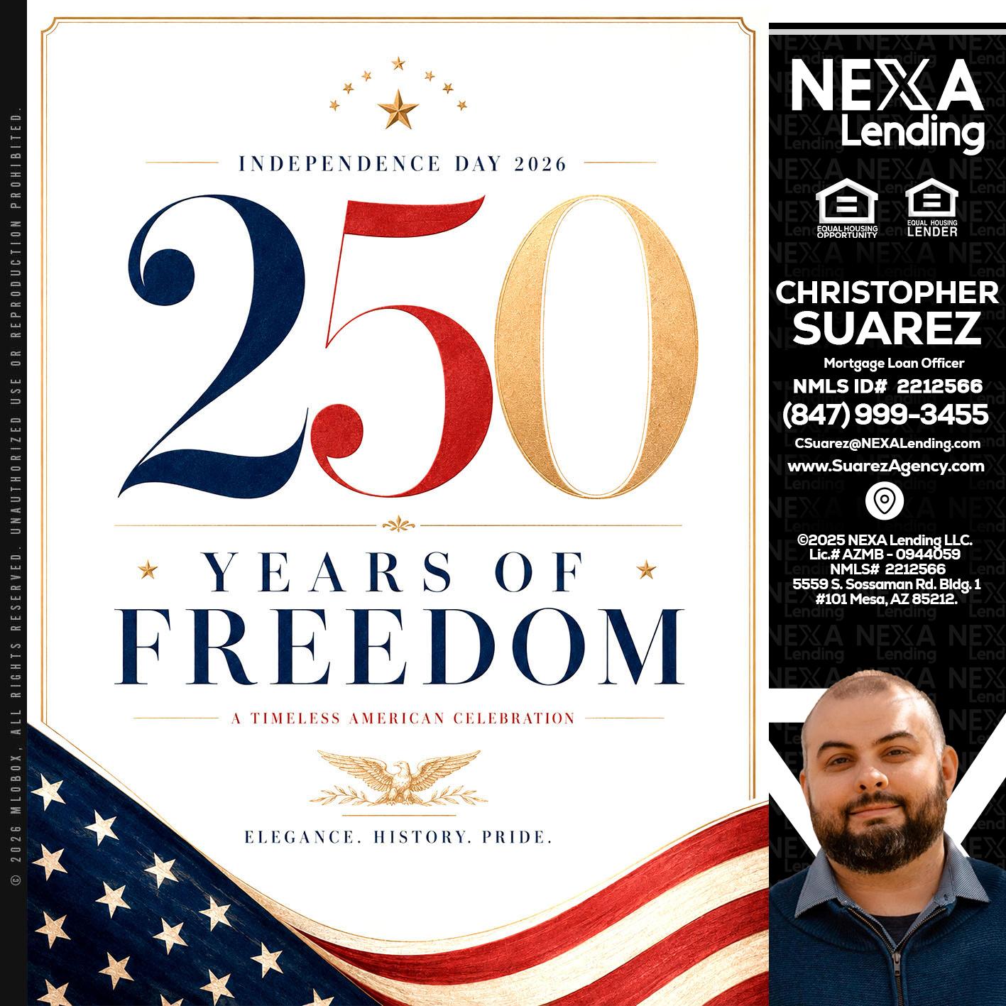 250 YEARS - Christopher Suarez -Mortgage Loan Officer Coach