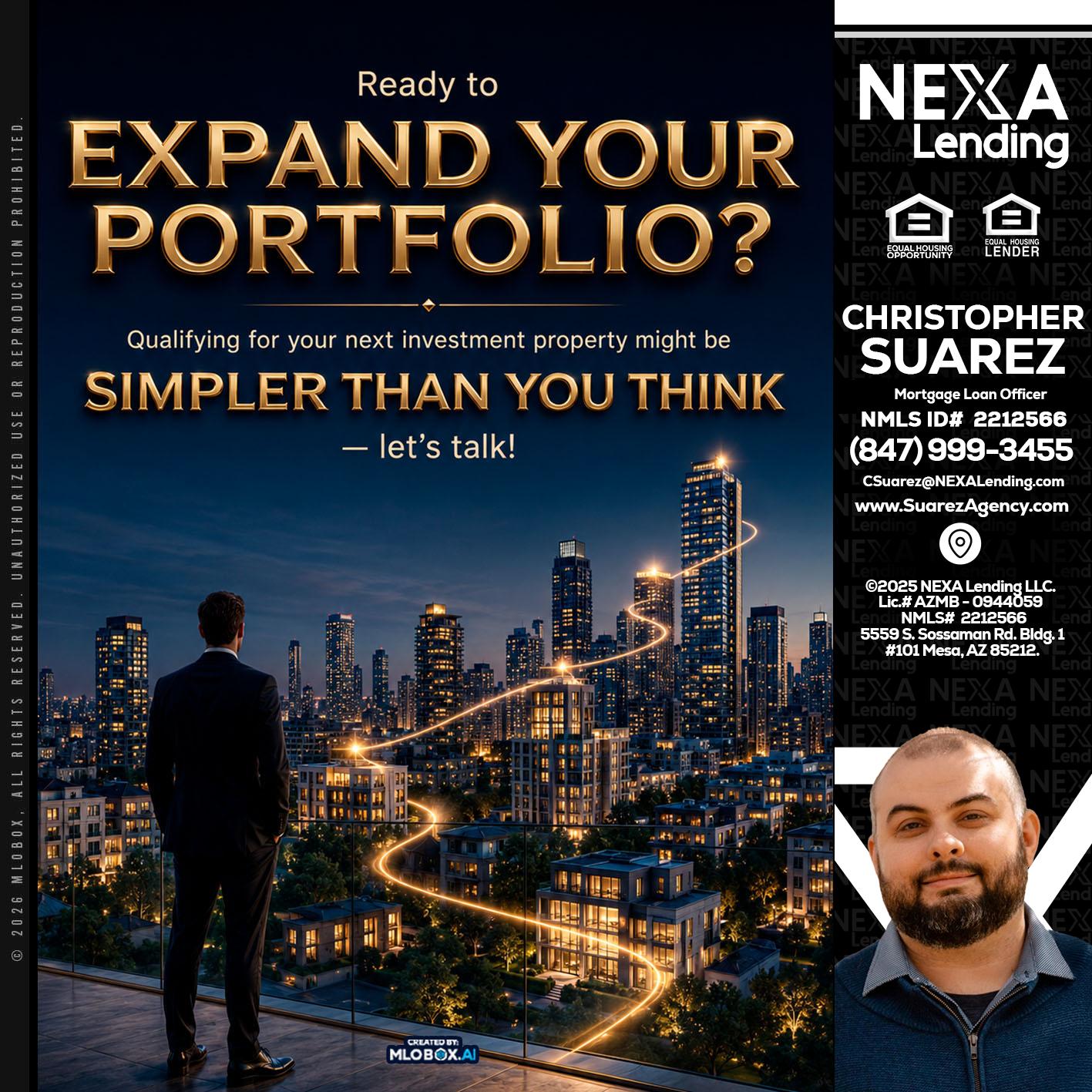 expand you portfolio - Christopher Suarez -Mortgage Loan Officer Coach