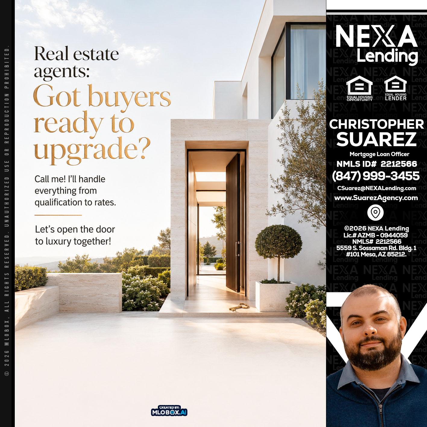 REAL ESTATE AGENTS - Christopher Suarez -Mortgage Loan Officer Coach